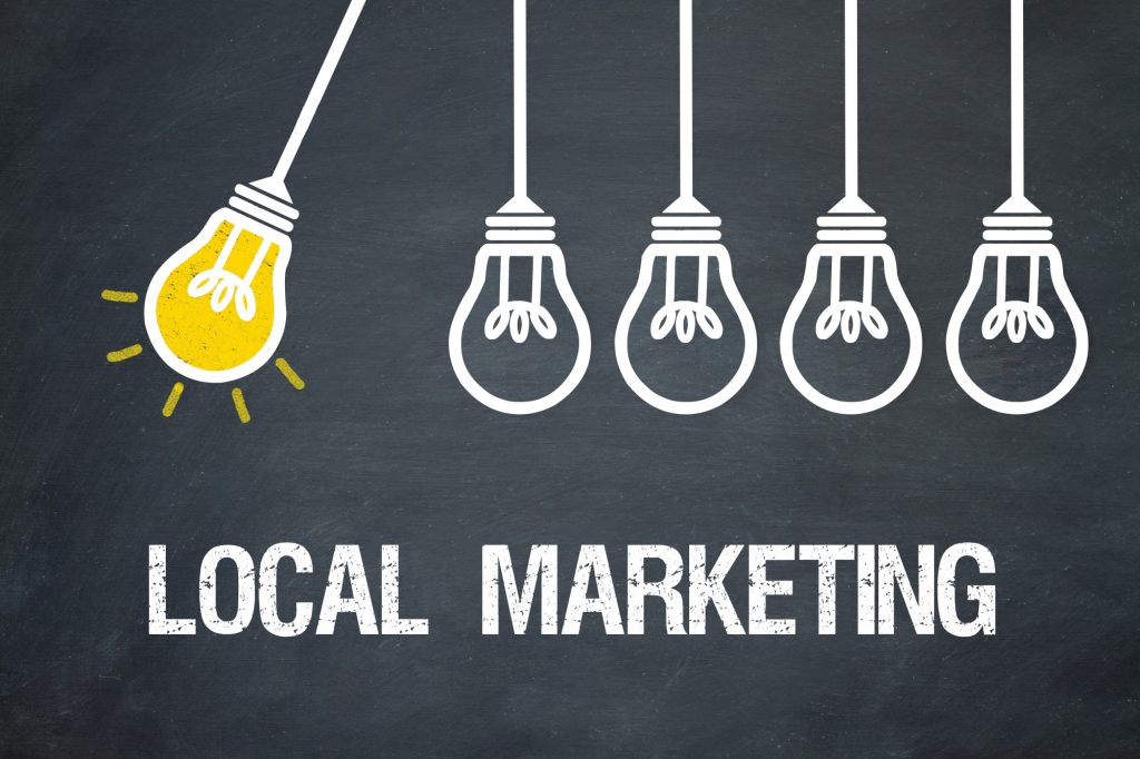 local marketing and lightbulb icons