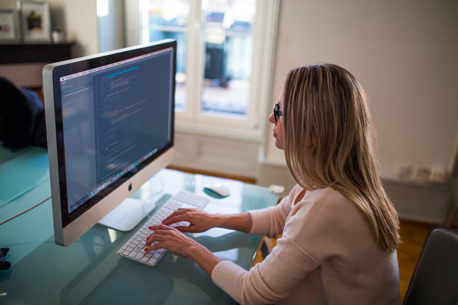 web designer at desk