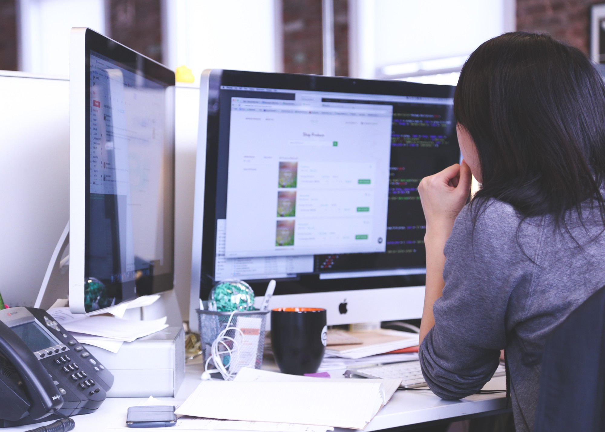 person working at computer