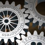 wordpress CMS SEO text on gears