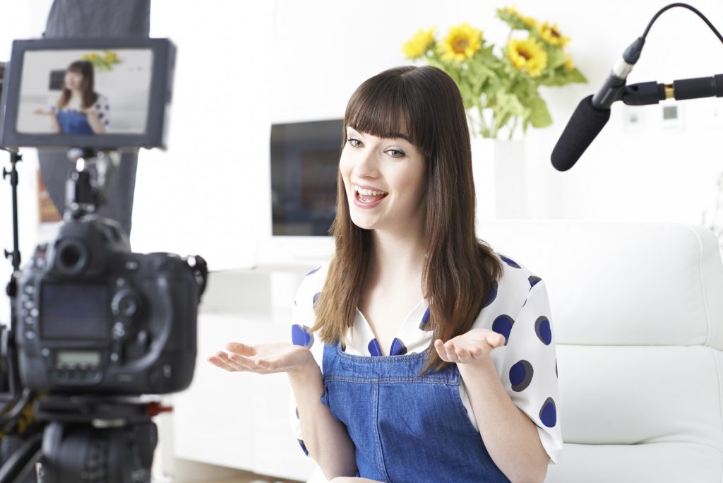 woman making video